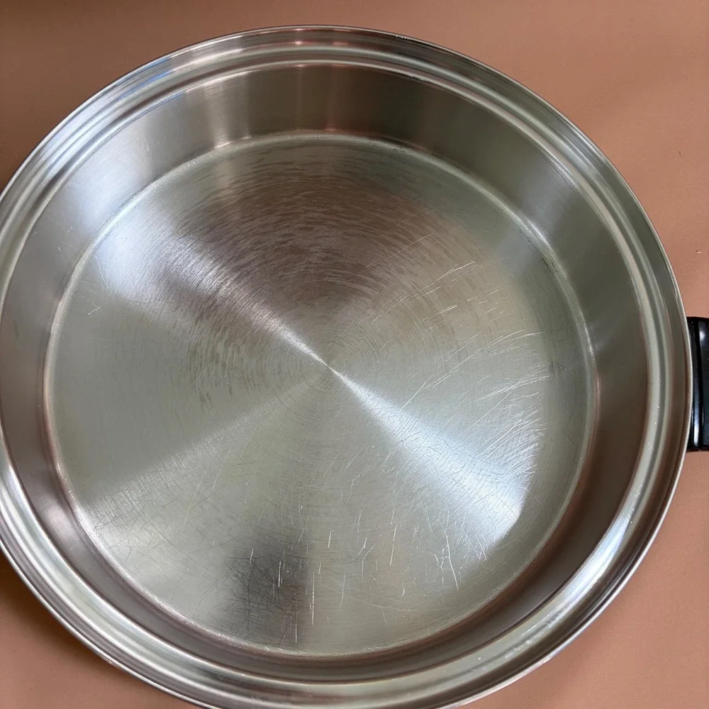 Permanent 11in Multi Core 5 Ply Stainless Steel Frying Pan Skillet USA Dome Lid